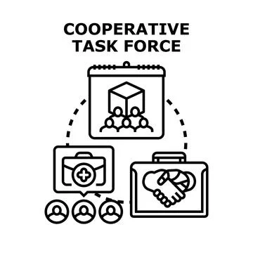 Cooperative task force business team collaboration concept Stock Illustration