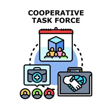 Cooperative task force business team collaboration concept Stock Illustration