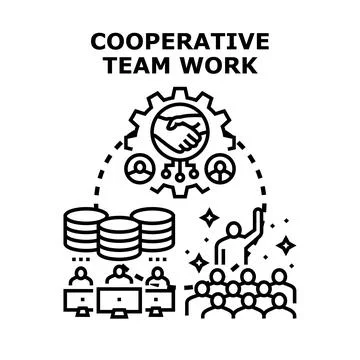 Cooperative teamwork collaboration for business development concept Illustrazione stock