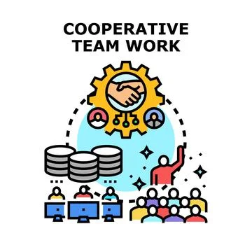 Cooperative teamwork collaboration for business development concept Stock Illustration
