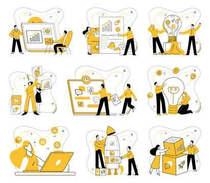 Cooperative work. Cooperative work metaphorically builds bridges, connecting Stock Illustration