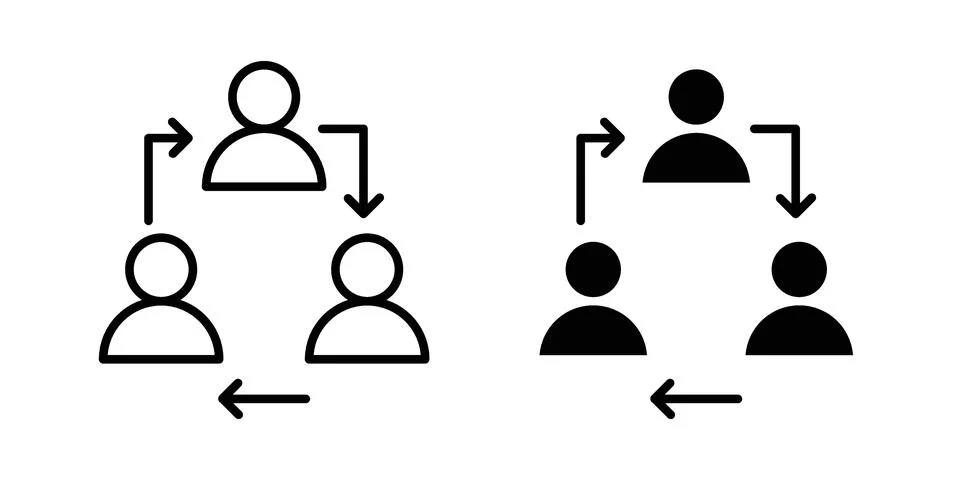 Coordinate icon linear versions pack on white background Illustrazione stock