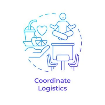 Coordinate logistics blue gradient concept icon Stock Illustration