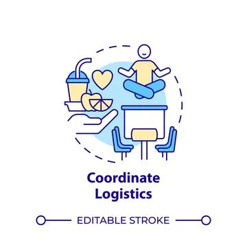 Coordinate logistics multi color concept icon Stock Illustration
