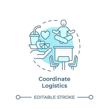 Coordinate logistics soft blue concept icon Stock Illustration