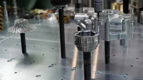 Coordinate Measuring Machine measures complex parts. Stock Footage 156522611