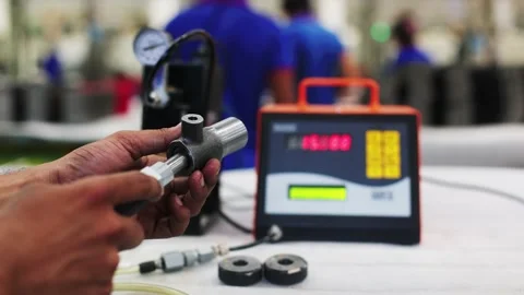 Coordinate Measuring Machine measures complex parts 2 Stock Footage 156724949