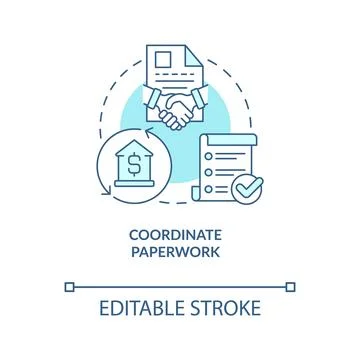 Coordinate paperwork turquoise concept icon Stock Illustration