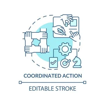 Coordinated action turquoise concept icon イラスト素材