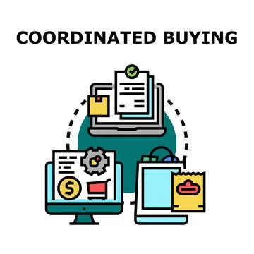 Coordinated buying process using online platforms across devices イラスト素材