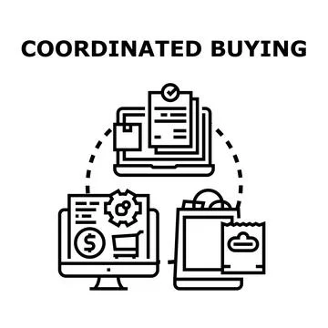 Coordinated buying process using online platforms across devices Stock Illustration
