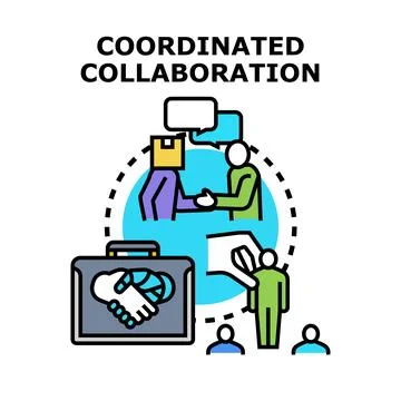 Coordinated collaboration concept forming successful business partnership Stock Illustration