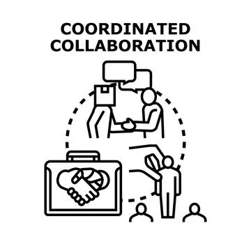 Coordinated collaboration concept forming successful business partnership Stock Illustration