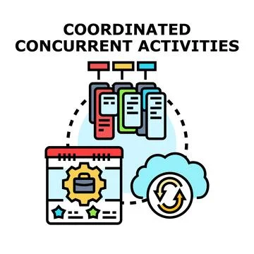 Coordinated concurrent activities managing business processes 库存插图