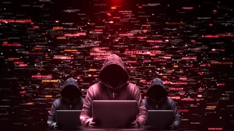 Coordinated Cyber Attack Network Hackers System Breach Alerts environment system Stock Footage 341906455