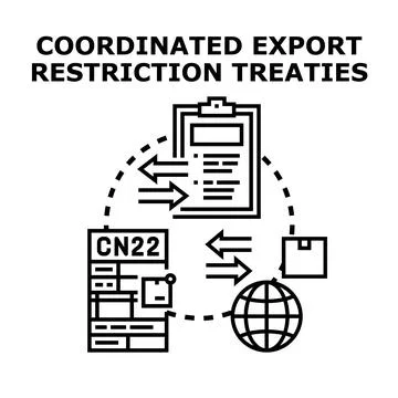 Coordinated export restriction treaties concept illustration Stock Illustration