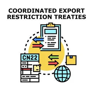 Coordinated export restriction treaties concept illustration Stock Illustration
