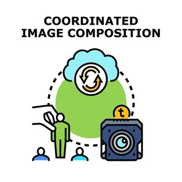 Coordinated image composition with content creation and submission Stock Illustration