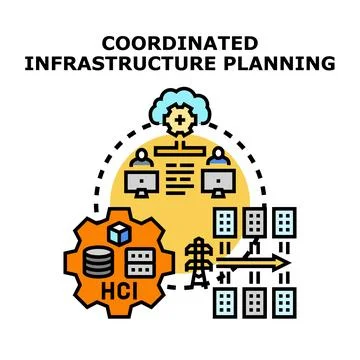 Coordinated infrastructure planning for urban development and smart city so.. Stock Illustration