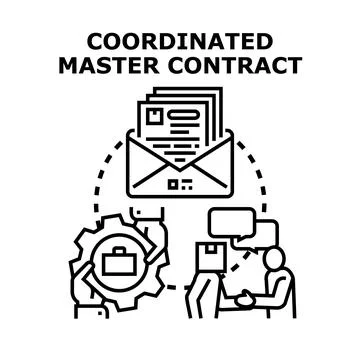 Coordinated master contract planning business agreement strategy Stock Illustration