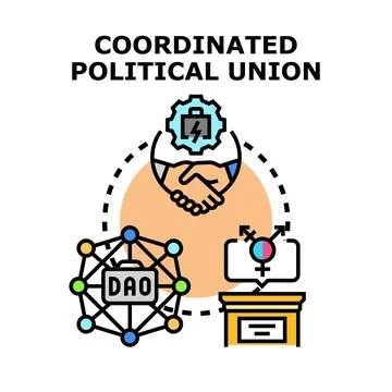 Coordinated political union concept vector illustration Stock Illustration