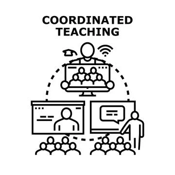 Coordinated teaching global education learning student concept Stock Illustration