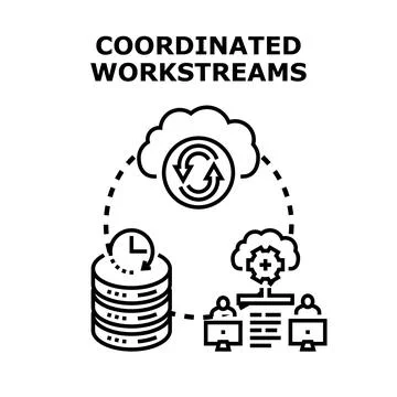 Coordinated workstreams for efficient cloud data management イラスト素材
