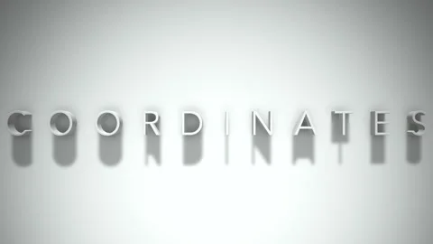 Coordinates 3D title animation with shadows on a white background Video stock 296522485