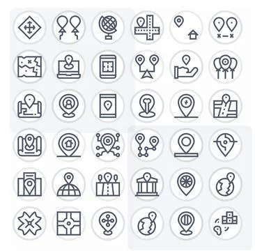 Coordinates Exclusive Vector Set featuring 36 Bold Line Editable 128x128 Icon Illustrazione stock