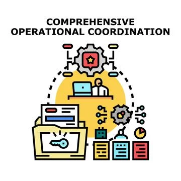 Coordinating comprehensive business operations and management processes Stock Illustration