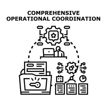Coordinating comprehensive business operations and management processes Stock Illustration