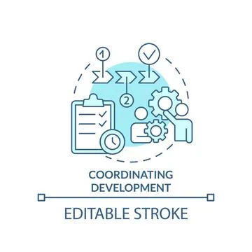Coordinating development turquoise concept icon Stock Illustration