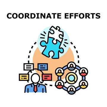 Coordinating efforts concept assembling team and business strategy Stock Illustration