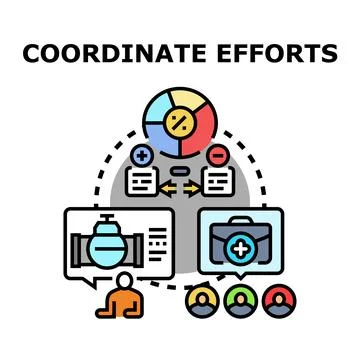 Coordinating efforts for project team collaboration planning 스톡 일러스트