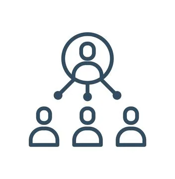 Coordinating line icon with people Stock Illustration