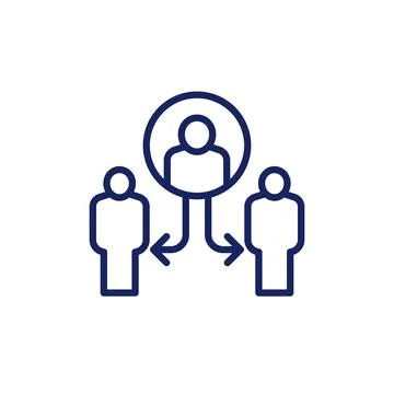 Coordinating line icon with people Stock Illustration
