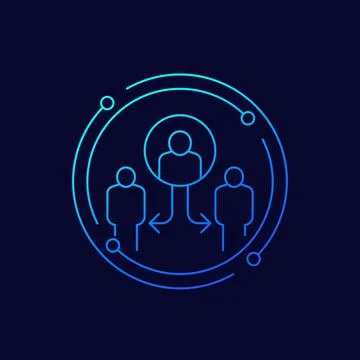 Coordinating line vector icon with people Stock Illustration