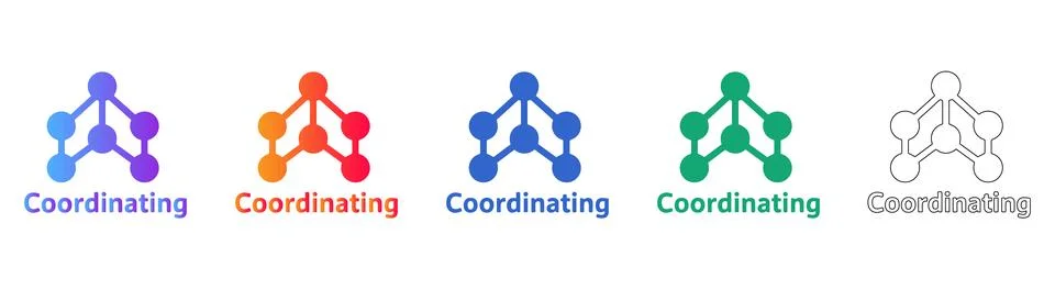Coordinating Network Connection Icons Set 库存插图