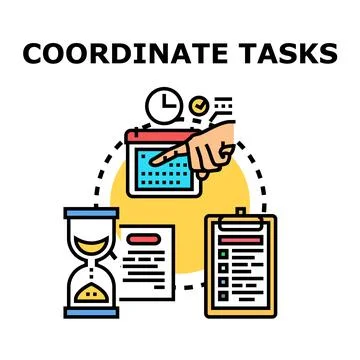 Coordinating tasks for efficient project management and workflow Stockillustratie