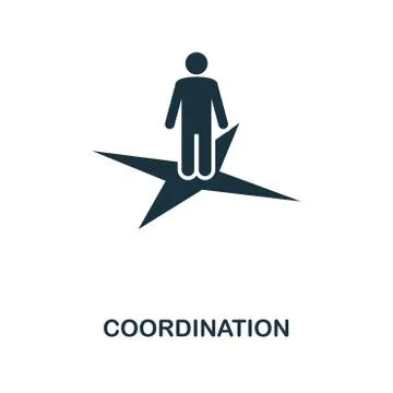 Coordination icon. Monochrome style icon design from project management icon Stock Illustration