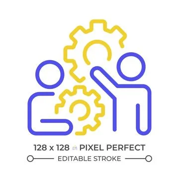 Coordination two color line icon Stock Illustration