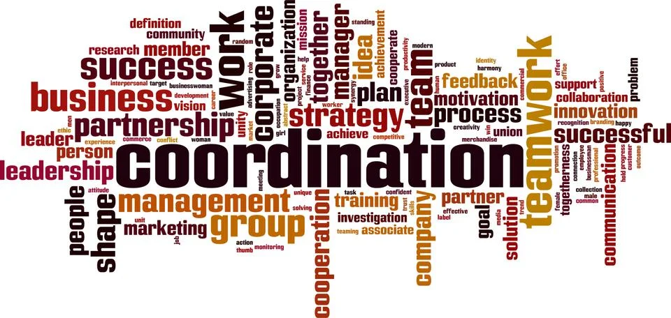 Coordination word cloud Stock Illustration