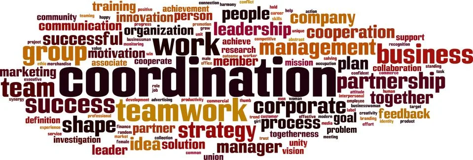 Coordination word cloud 库存插图