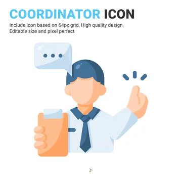 Coordinator icon vector with flat color style isolated on white background Illustrazione stock