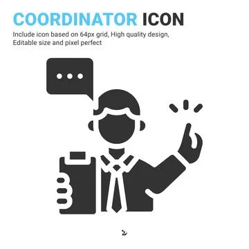 Coordinator icon vector with glyph style isolated on white background Stock Illustration