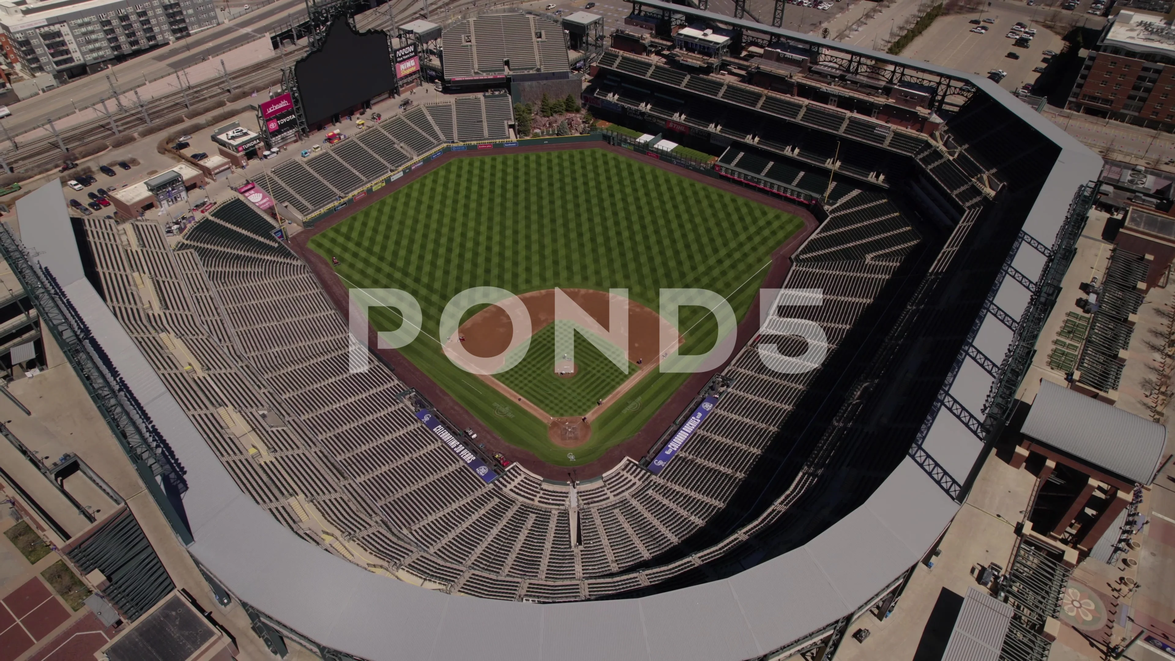 Aerial view of Coors Field, home of MLB?s Colorado Rockies, Denver