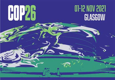 COP 26 Glasgow 2021 vector illustration - International climate summit Illustrazione stock