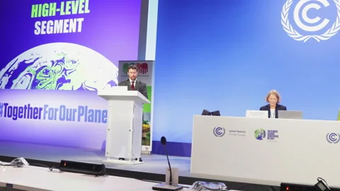 COP 26 High level event, stage and participants Stock Footage 167080631