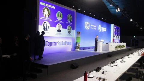 COP 26 High level event, stage and participants Stock Footage 167081497