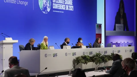COP 26 High level event, stage and participants Stock Footage 167083706
